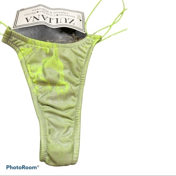 Zuliana metallic dragon green print thong new with tags - Picture 3 of 7